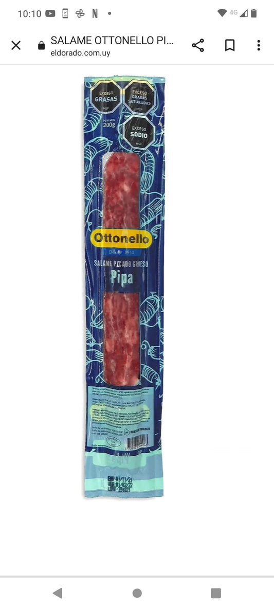 Pipa-Salame picado grueso. 200 grs