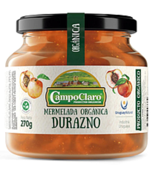 Mermelada orgánica durazno. CampoClaro 270 grs