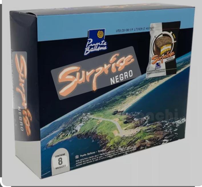 Punta Ballena Alfajor Surprise Negro- Pack x 8