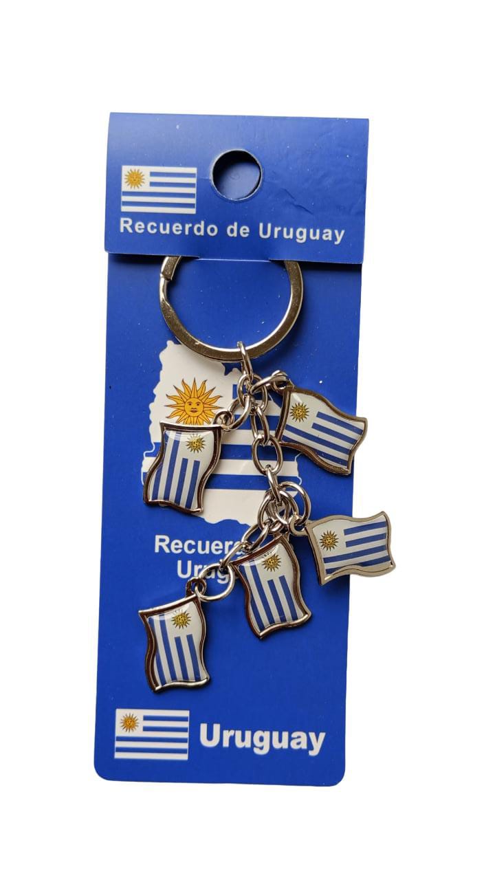 SOUVENIRS - Llavero de Uruguay Banderas