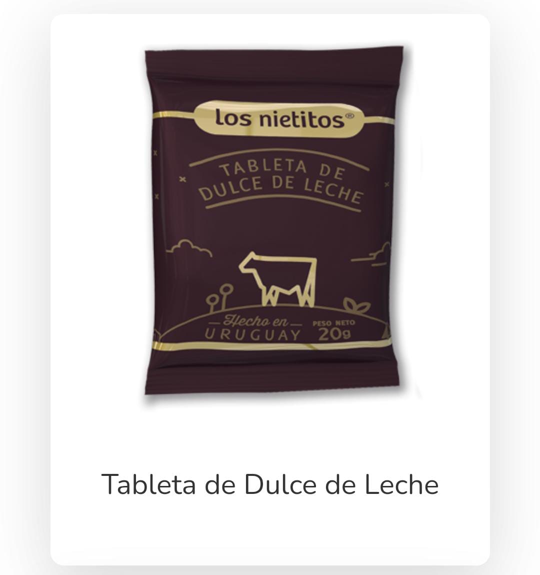 Bloquecito de dulce de leche. Los Nietitos, caja de 360 grs.