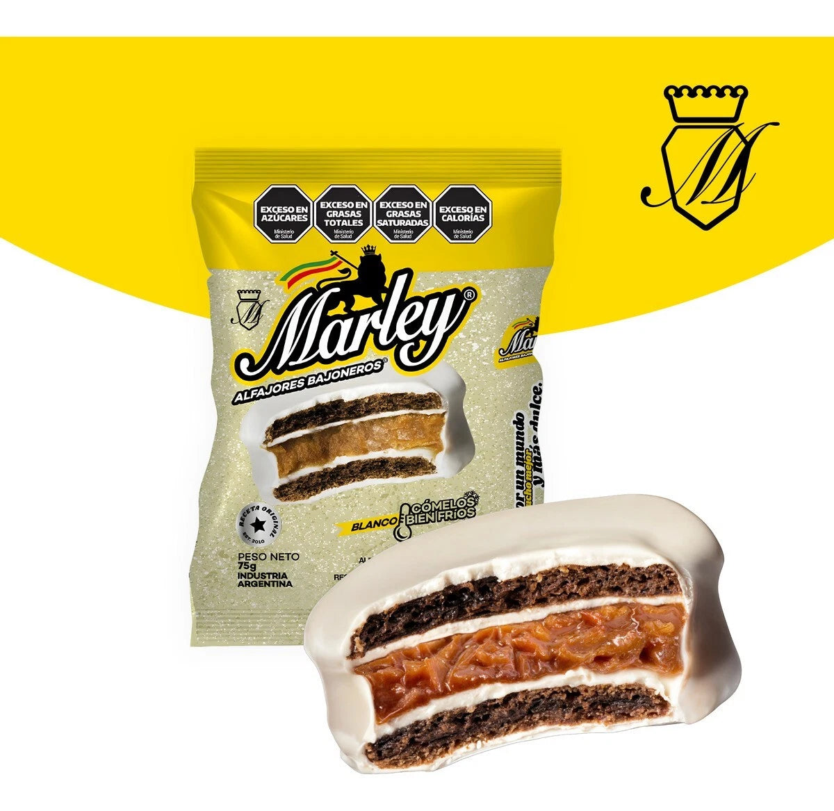 MARLEY -  alfajor de chocolate negro 850 gr