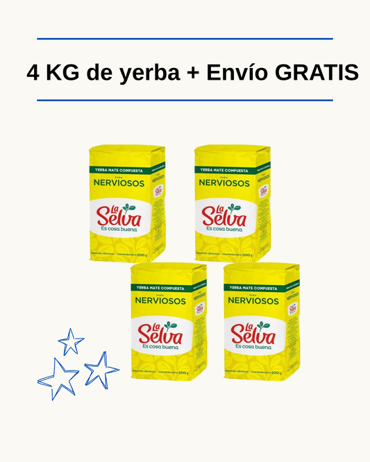 Stock Matero: 4 Kilos de Yerba La Selva para Nerviosos