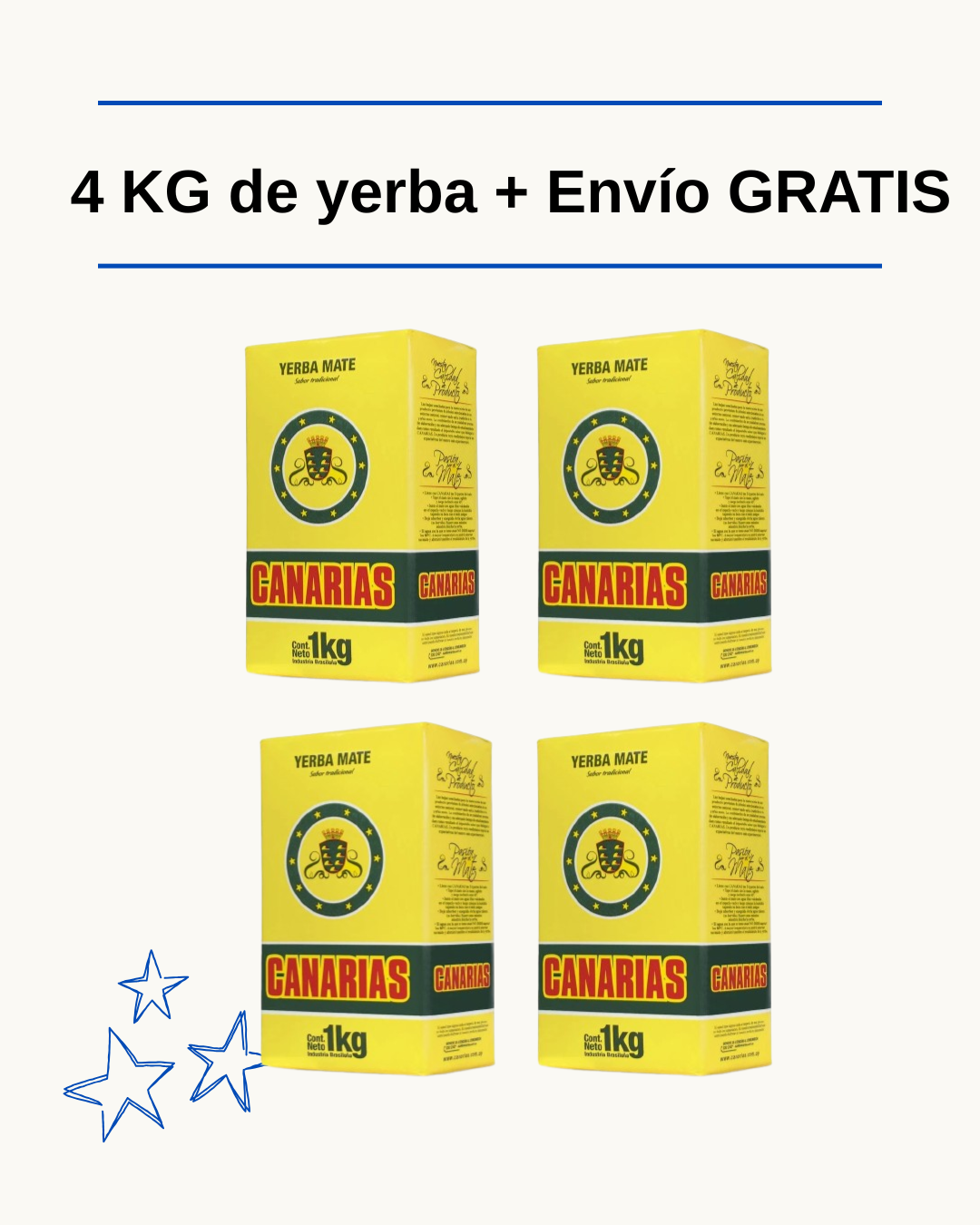 Stock Matero: 4 Kilos de Yerba Canarias Tradicional
