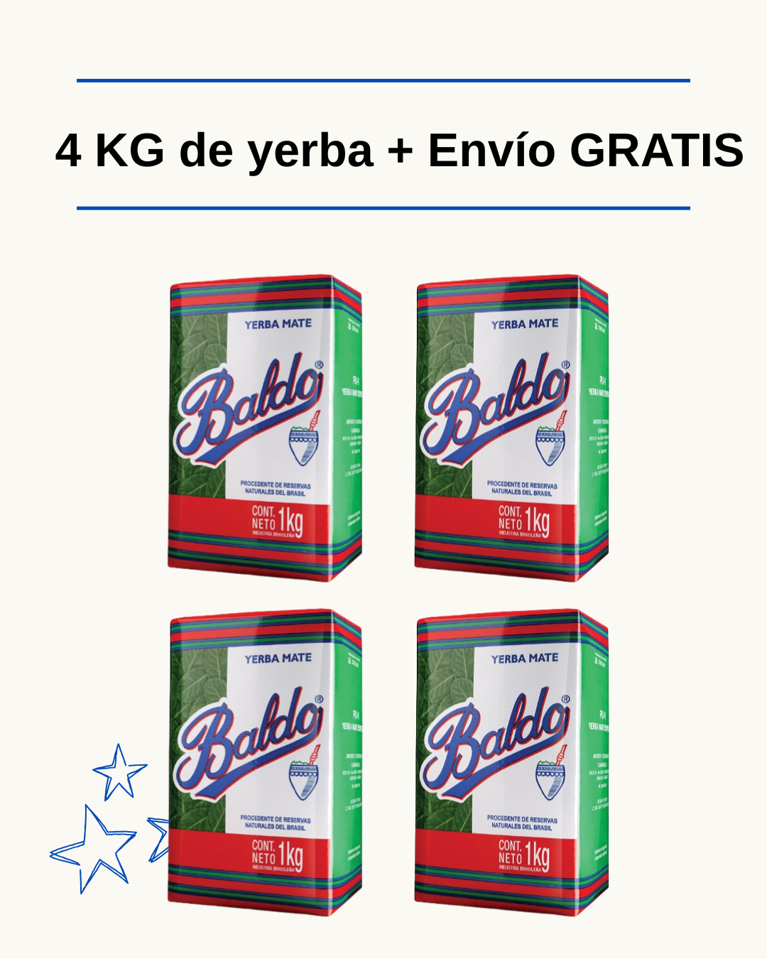 Stock Matero: 4 Kilos de Yerba Baldo