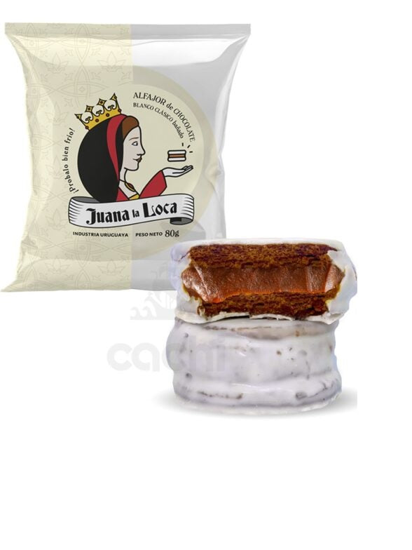 JUANA LA LOCA - Alfajor de de chocolate blanco X 2 unidades. 80 grs