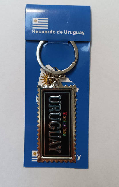SOUVENIRS - Llavero de Uruguay negro y metal
