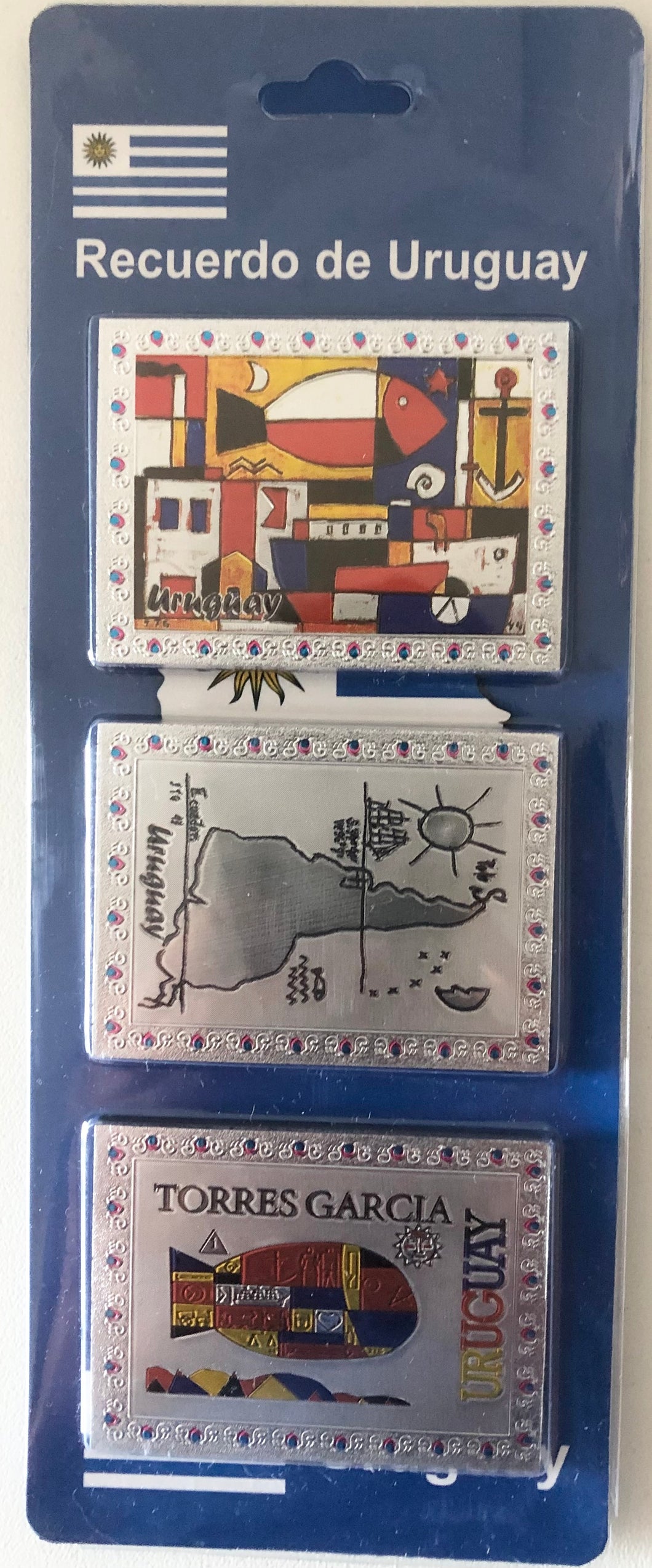 SOUVENIR - Imanes de Uruguay X3 motivos Torres García