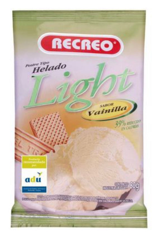 RECREO - Helado light sabor vainilla 100g