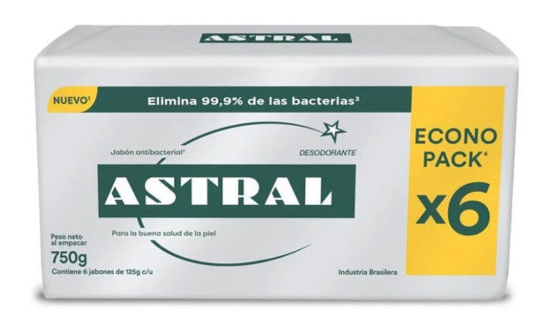 ASTRAL - Jabón antibacterial 750g pack x6