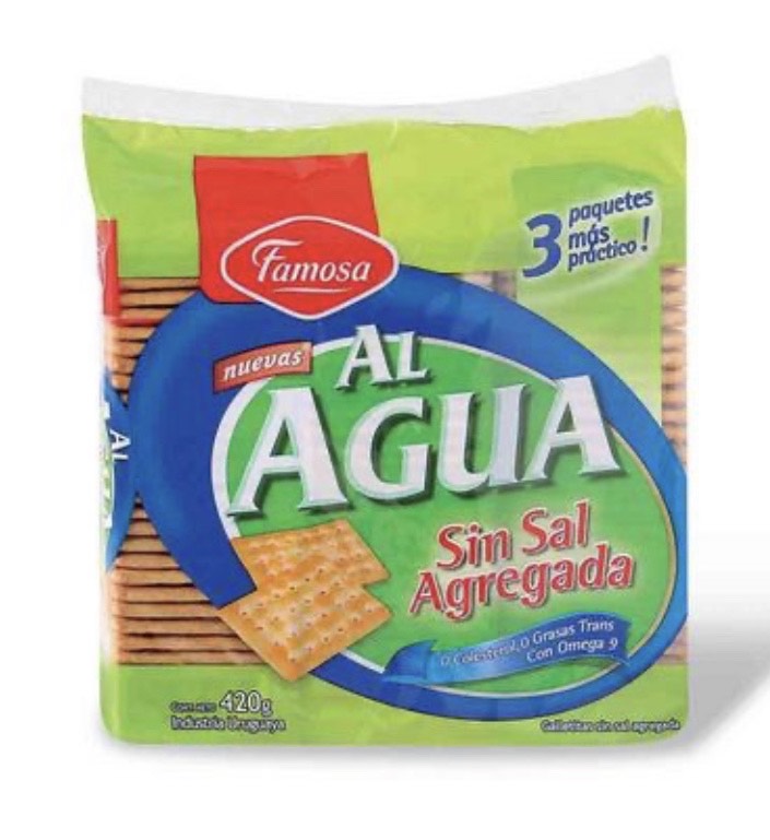 FAMOSA - Galletas al Agua Sin Sal Agregada x3 - 420g