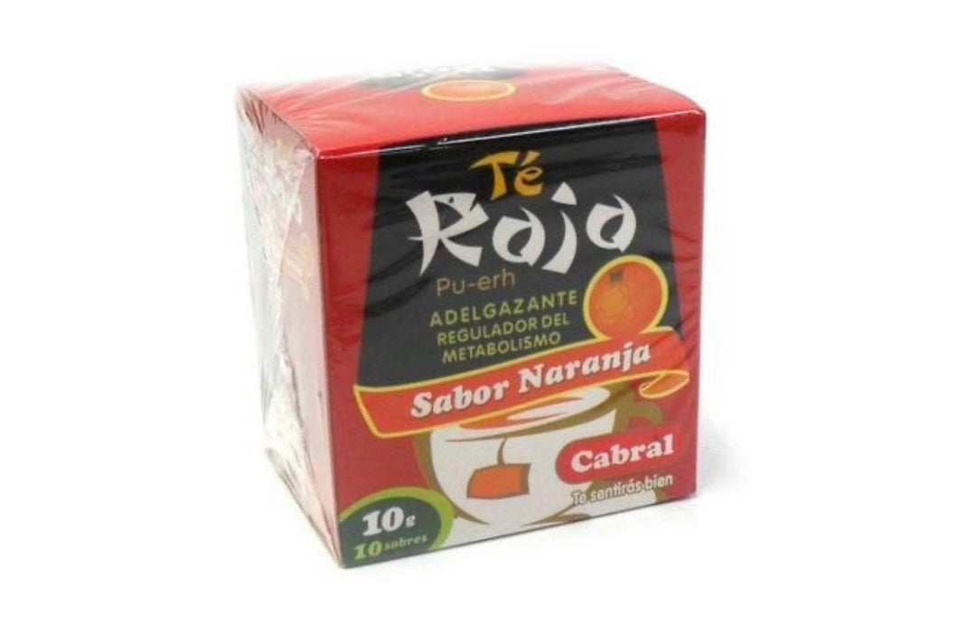 CABRAL - Te rojo sabor Naranja X 10