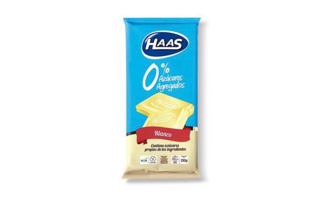 HAAS - Chocolate Blanco 0% Azúcares agregados 150g