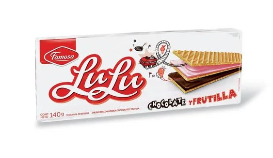 FAMOSA - Lulu chocolate y frutilla waffle 140g